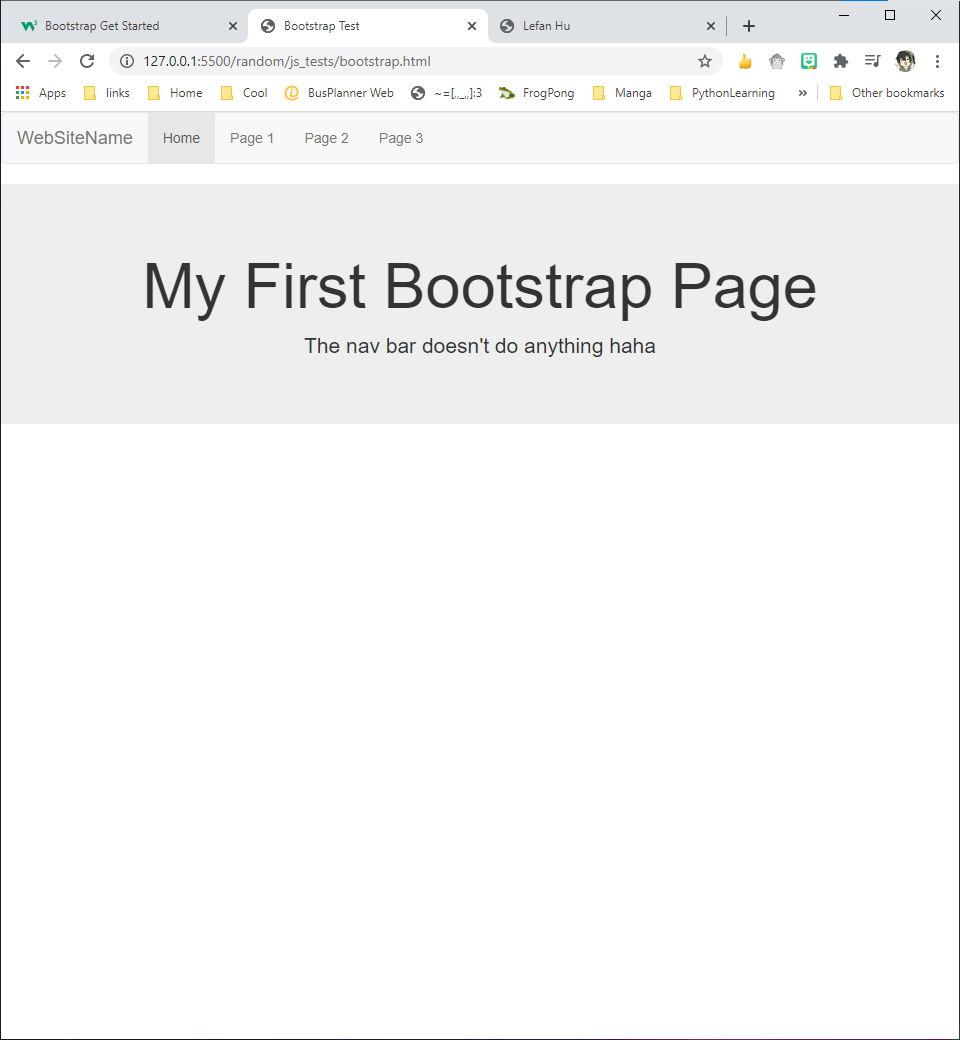 bootstrap nav bar